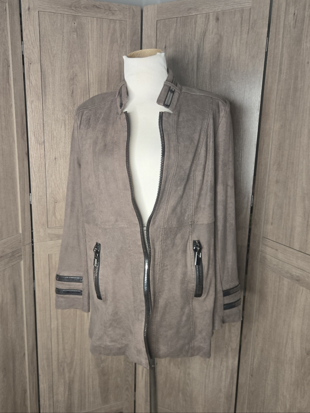 INSIGHT Brown Suede Moto Jacket Size 10
